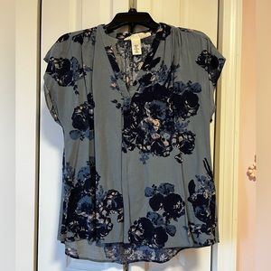V-neck Floral Blouse
